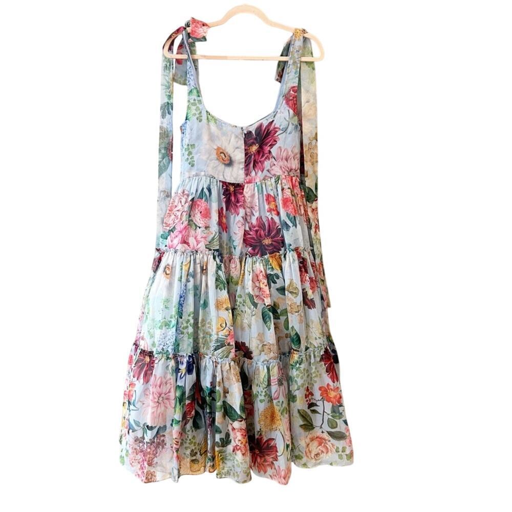 Anthropologie BHLDN Geisha Isabella Floral Tiered A-Line Midi Dress Size 6 NWOT - Picture 7 of 13